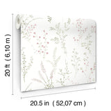 Wildflower Sprigs Multicolor Peel & Stick Wallpaper with Watercolor Botanical Pattern - York PSW1524RL