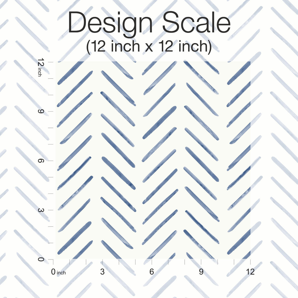 Painted Herringbone Navy Peel & Stick Wallpaper with Chevron & Houndstooth Pattern - York PSW1526RL