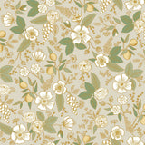 Colette Linen Peel & Stick Wallpaper with Metallic Floral Motif - York PSW1532RL