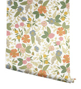 Colette Rose Multicolor Peel & Stick Wallpaper with Whimsical Floral Pattern - York PSW1533RL