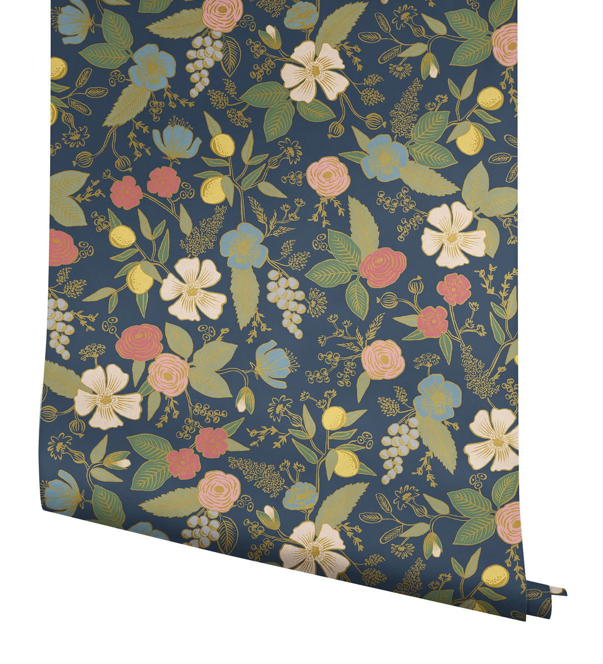 Colette Navy Peel & Stick Wallpaper with Whimsical Floral Pattern - York PSW1534RL