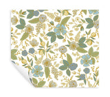Colette Blue Multicolor Peel & Stick Wallpaper with Metallic Floral Whimsical Style - York PSW1535RL