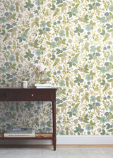Colette Blue Multicolor Peel & Stick Wallpaper with Metallic Floral Whimsical Style - York PSW1535RL