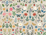 Curio Linen Peel & Stick Wallpaper with Whimsical Animals & Insects Motif - York PSW1541RL