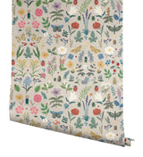 Curio Linen Peel & Stick Wallpaper with Whimsical Animals & Insects Motif - York PSW1541RL