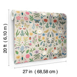 Curio Linen Peel & Stick Wallpaper with Whimsical Animals & Insects Motif - York PSW1541RL