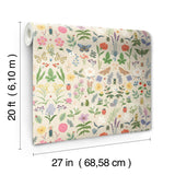 Curio Cream Peel & Stick Wallpaper with Whimsical Animals & Insects Motif - York PSW1542RL