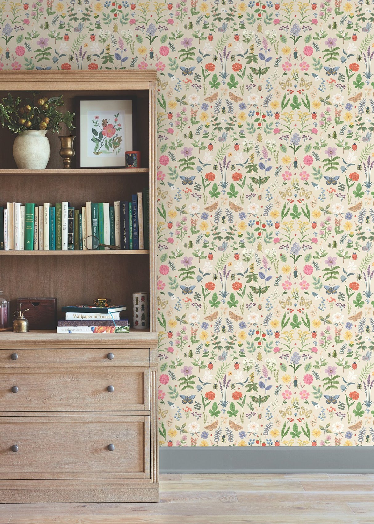 Curio Cream Peel & Stick Wallpaper with Whimsical Animals & Insects Motif - York PSW1542RL
