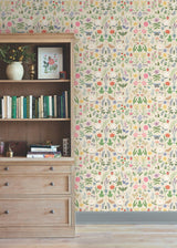 Curio Cream Peel & Stick Wallpaper with Whimsical Animals & Insects Motif - York PSW1542RL
