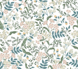 Sweetbrier Blush Peel & Stick Wallpaper with Whimsical Floral Pattern - York PSW1543RL