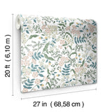 Sweetbrier Blush Peel & Stick Wallpaper with Whimsical Floral Pattern - York PSW1543RL