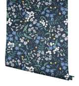 Sweetbrier Navy Peel & Stick Wallpaper with Whimsical Floral Pattern - York PSW1544RL