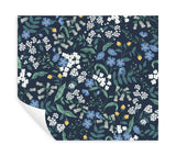 Sweetbrier Navy Peel & Stick Wallpaper with Whimsical Floral Pattern - York PSW1544RL