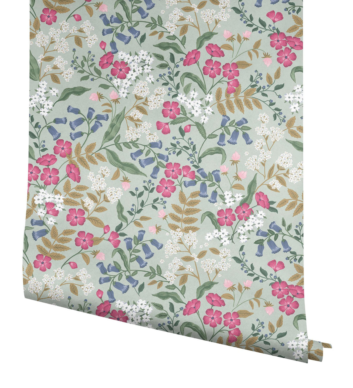 Sweetbrier Mint Peel & Stick Wallpaper with Whimsical Floral Pattern - York PSW1545RL