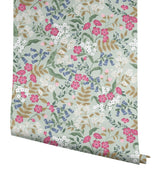 Sweetbrier Mint Peel & Stick Wallpaper with Whimsical Floral Pattern - York PSW1545RL