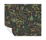 Woodland Black Peel & Stick Wallpaper with Whimsical Animals & Insects Pattern - York PSW1546RL