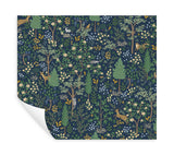 Woodland Navy Peel & Stick Wallpaper with Whimsical Animals & Insects Pattern - York PSW1547RL