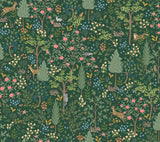 Woodland Emerald Peel & Stick Wallpaper with Whimsical Animals & Insects Pattern - York PSW1548RL