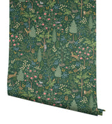 Woodland Emerald Peel & Stick Wallpaper with Whimsical Animals & Insects Pattern - York PSW1548RL