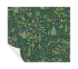 Woodland Emerald Peel & Stick Wallpaper with Whimsical Animals & Insects Pattern - York PSW1548RL