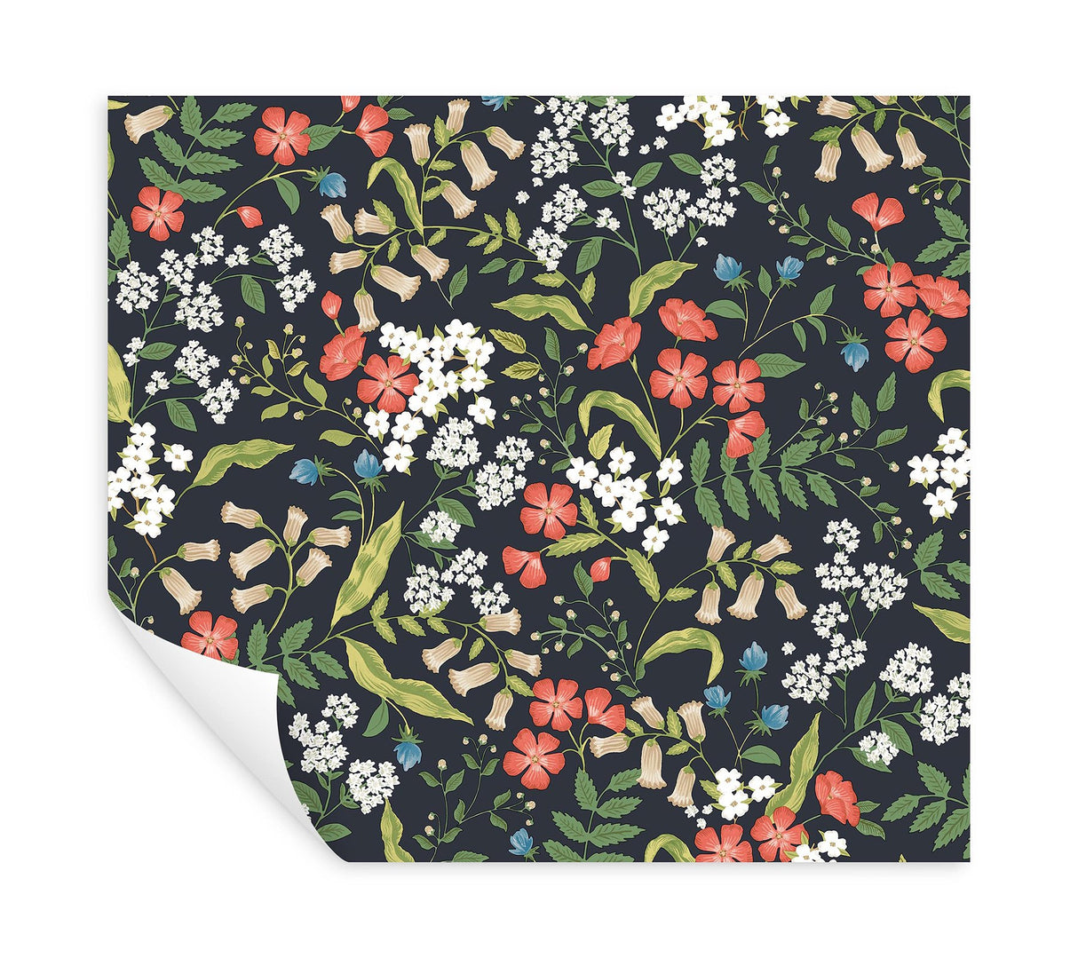 Sweetbrier Black Floral Peel & Stick Wallpaper, Whimsical Style - York PSW1549RL