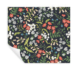 Sweetbrier Black Floral Peel & Stick Wallpaper, Whimsical Style - York PSW1549RL