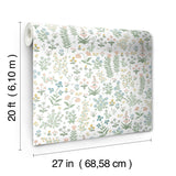 Menagerie Garden Blush Multicolor Peel & Stick Wallpaper with Whimsical Floral Pattern - York PSW1550RL