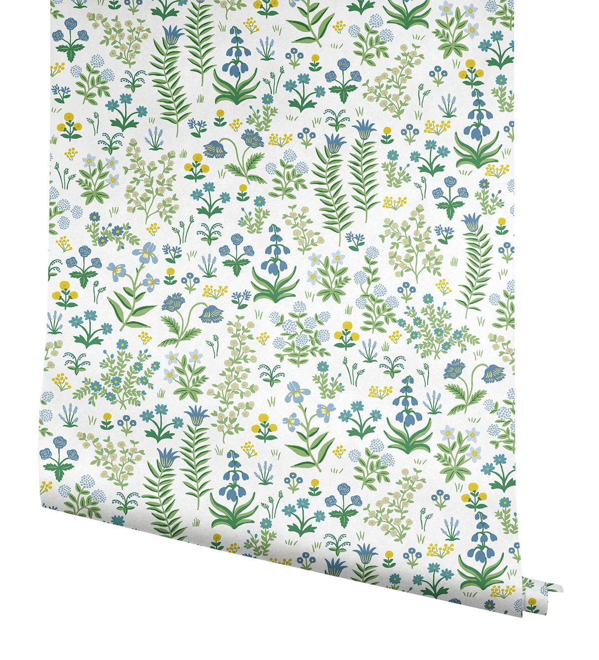 Menagerie Garden Blue Multicolor Peel & Stick Wallpaper with Whimsical Floral Pattern - York PSW1551RL