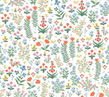 Menagerie Garden Rose Multicolor Peel & Stick Wallpaper with Whimsical Floral Pattern - York PSW1552RL