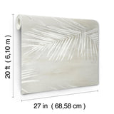 Endless Summer Storm Grey and Silver Metallic Tropical Palm Frond Peel and Stick Wallpaper by York Wallcoverings Aviva Stanoff - PSW1556RL