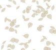 Inner Peace Champagne Peel and Stick Wallpaper by York Wallcoverings featuring a delicate floating toss of metallic Ficus leaves in champagne beige - PSW1563RL