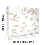 Inner Peace Champagne by York Wallcoverings Aviva Stanoff Metallic Botanical Ficus Leaf Peel and Stick Wallpaper - PSW1563RL