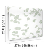 Inner Peace Sage Floating Botanical Ficus Leaf Peel & Stick Non Woven Wallpaper by York Wallcoverings Aviva Stanoff - PSW1564RL