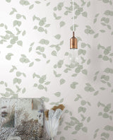 Inner Peace Sage Floating Botanical Ficus Leaf Peel & Stick Non Woven Wallpaper by York Wallcoverings Aviva Stanoff - PSW1564RL