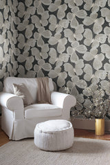 Monarch Onyx by York Wallcoverings Aviva Stanoff Large-Scale Metallic Butterfly Non Woven Peel and Stick Wallpaper 27in x 20ft - PSW1565RL