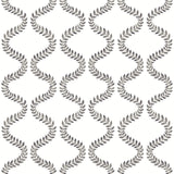 Florentine Soft Black Vine Trellis Peel & Stick Wallpaper with Botanical Trellis Pattern - York PSW1572RL
