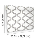 Florentine Soft Black Vine Trellis Peel & Stick Wallpaper with Botanical Trellis Pattern - York PSW1572RL