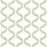 Florentine Green Vine Trellis Peel & Stick Wallpaper with Botanical Vine Ogee - York PSW1574RL