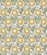 Lillian Sage Floral Vine Peel & Stick Wallpaper with Farmhouse Floral Pattern - York PSW1579RL