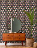 Lillian Blue Floral Vine Peel & Stick Wallpaper with Farmhouse Floral Pattern - York PSW1580RL