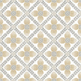 Mimi Neutral Quilted Floral Peel & Stick Wallpaper with Farmhouse Floral Motif - York PSW1586RL