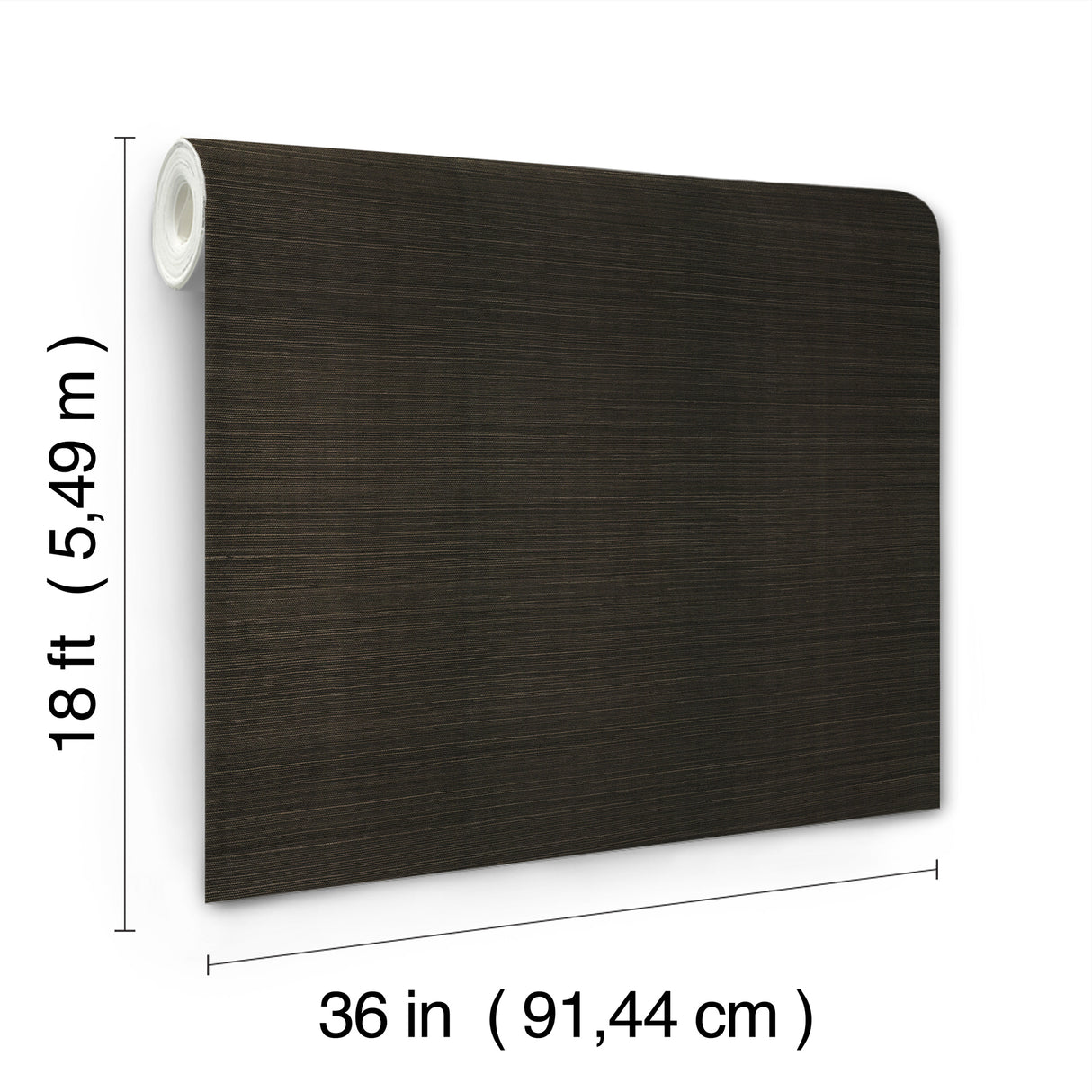 Natural Sisal Black Peel & Stick Grasscloth Wallpaper, 36-in by 18-ft, About 54 sq ft by York Wallcoverings - PSW1593RL