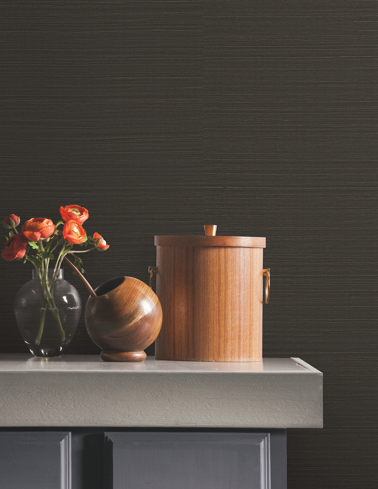 Natural Sisal Black Peel & Stick Grasscloth Wallpaper, 36-in by 18-ft, About 54 sq ft by York Wallcoverings - PSW1593RL