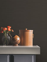 Natural Sisal Black Peel & Stick Grasscloth Wallpaper, 36-in by 18-ft, About 54 sq ft by York Wallcoverings - PSW1593RL
