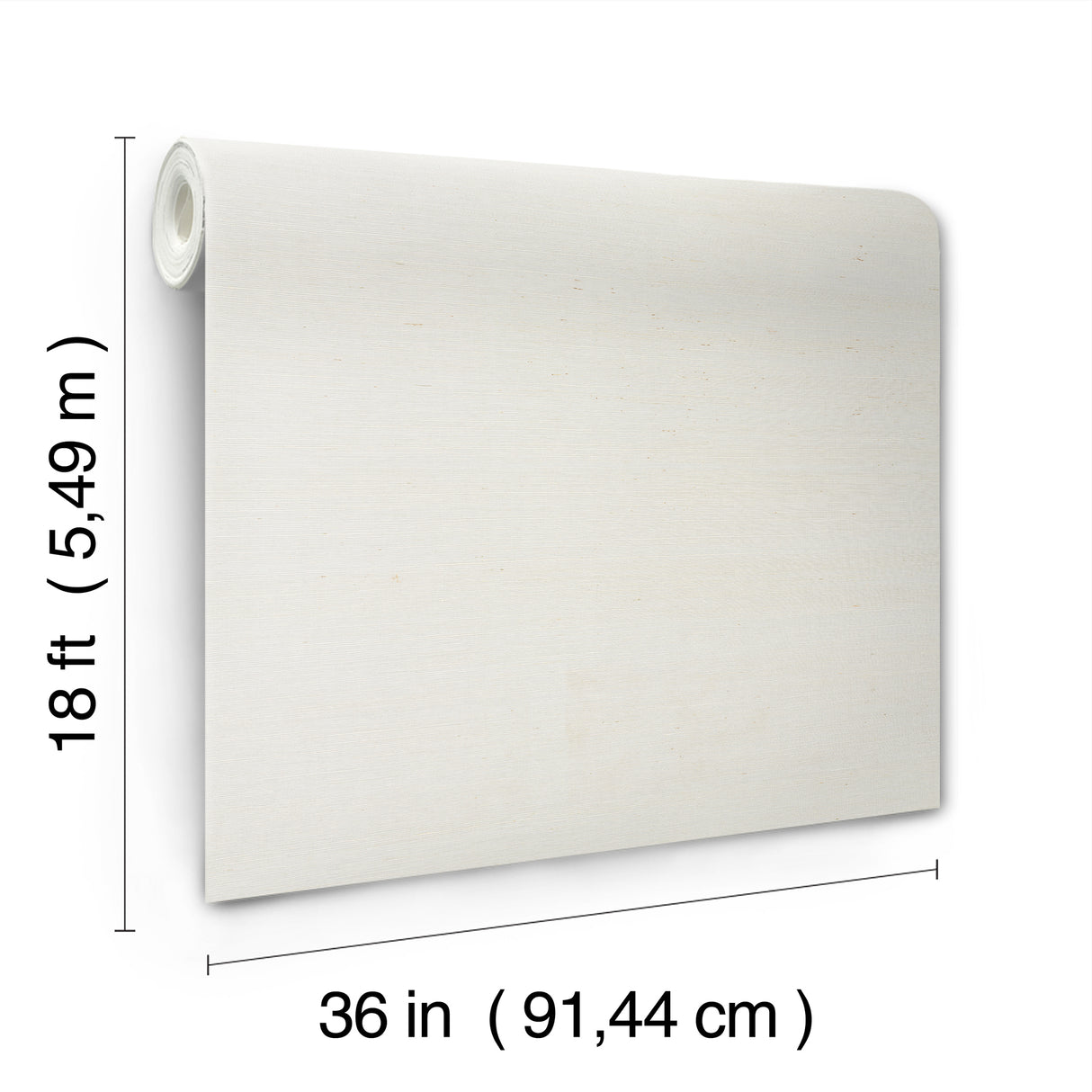 Natural Sisal White Peel and Stick Genuine Sisal Grasscloth Wallpaper, 36 in x 18 ft Roll, About 54 Sq Ft by York Wallcoverings - PSW1595RL