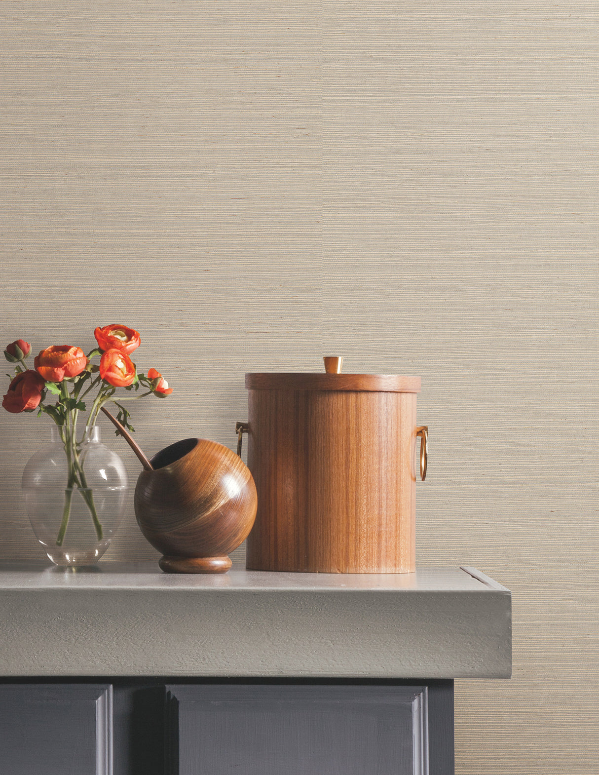 Natural Sisal Warm Grey Peel and Stick Grasscloth Wallpaper by York Wallcoverings 36-in Wide x 18-ft Long Roll Covers 54 sq ft - PSW1597RL