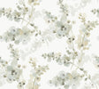 Blossom Fling Mineral Green Peel and Stick Wallpaper by Candice Olson PSW1601RL - Watercolor Botanical Floral in Greens, Teal and Grey