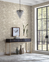 Botanical Fantasy Soft Taupe Peel and Stick Non Woven Wallpaper 27-in by 20-ft Farmhouse Wildflower by Candice Olson Simply Candice - PSW1605RL