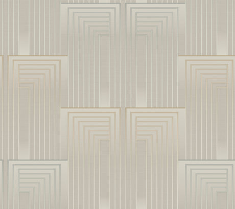Vanishing Taupe & Pearl Peel & Stick Wallpaper by Candice Olson - PSW1606RL Art Deco Geometric Pattern