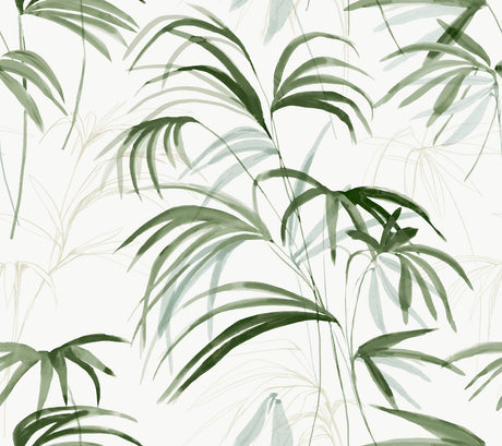 Inky Palms Green Peel and Stick Wallpaper by Candice Olson - PSW1609RL